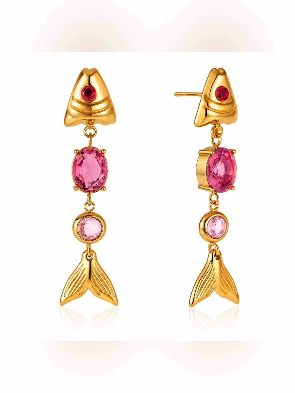 Crystal fish earrings D182